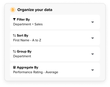 Organize Data Custom Reports