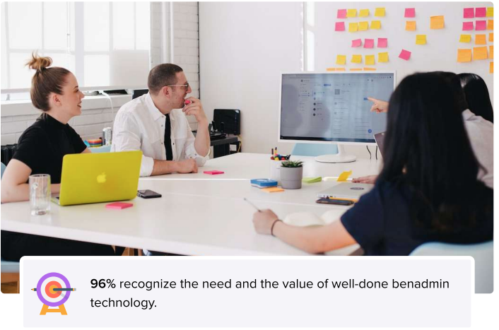 Less than 4% of respondents believe they don’t need a benefits administration platform — meaning 96% recognize the need and the value of well-done benadmin technology