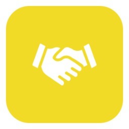 two hands shaking icon