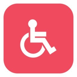 a set of four icons with a wheelchair and a wheelchair