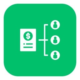 a green square icon with a white icon of a phone and a green square icon with a white
