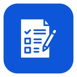 a blue square with a white outline and a blue square with a white outline and a blue square
