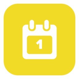 a yellow square icon with a white square icon and a yellow square icon