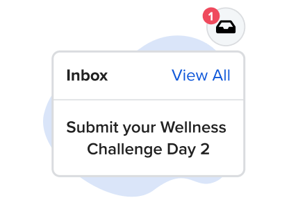 the text inbox view all, with the image of a blue circle and a white circle