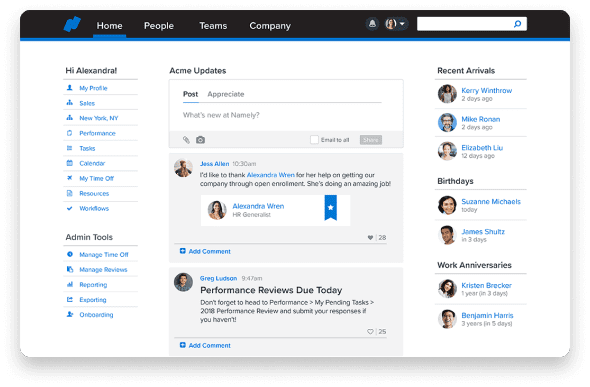 a screenshote dashboard showing the team profile