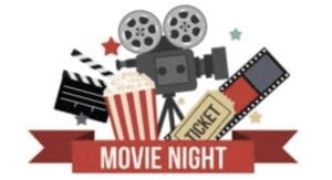 an illustration announcing a movie night