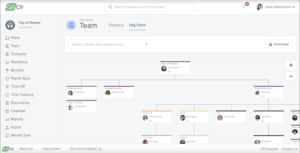 a screenshot of an org chart in GoCo