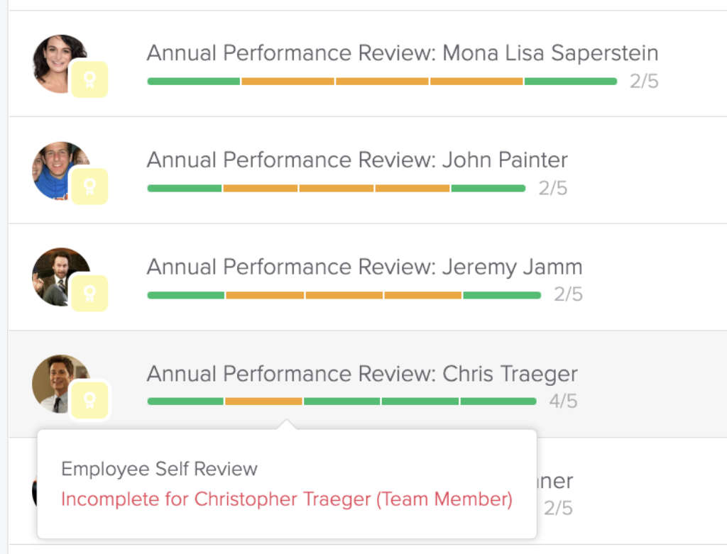 performance review visual tracker