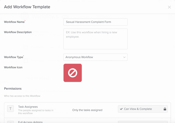 sexual harassment workflow screenshot 2