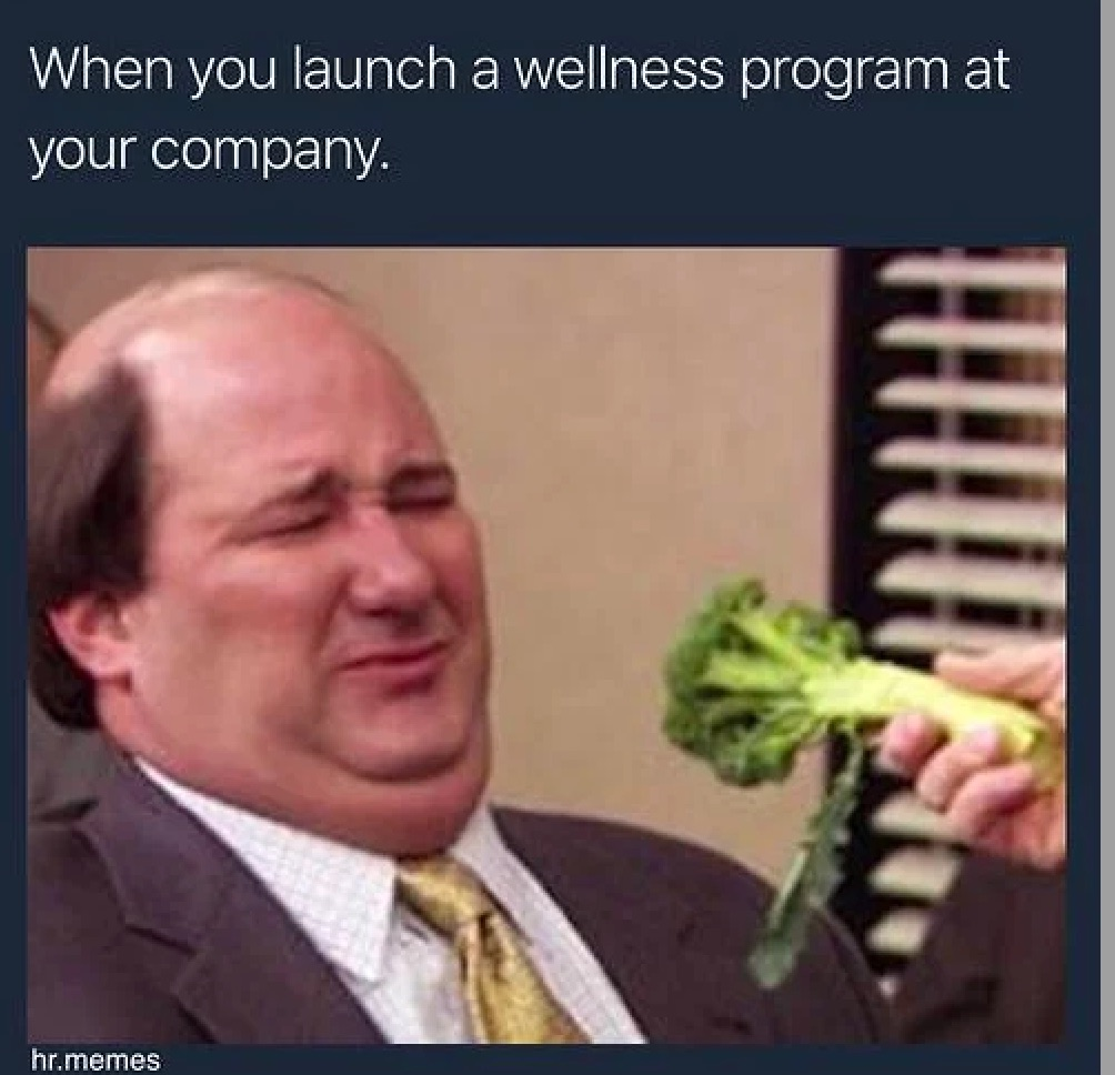 hr meme from the office for wellness program