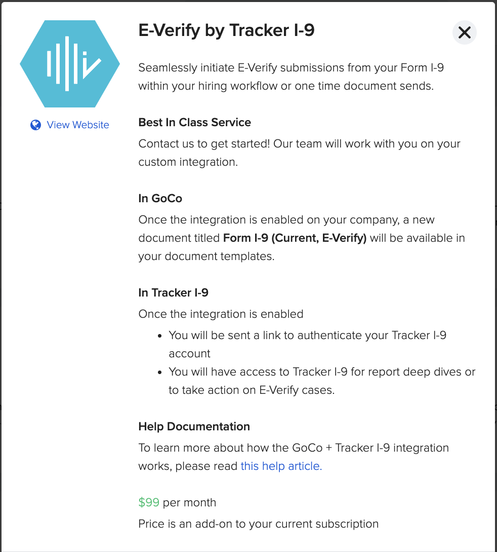 E-Verify by Tracker I-9 Listing