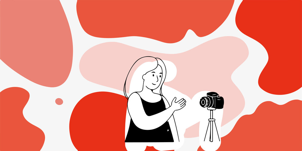 illustration of a woman taking a selfie