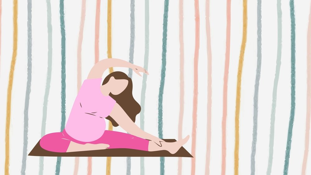 an illustration of a woman practicing yoga as an act of self care