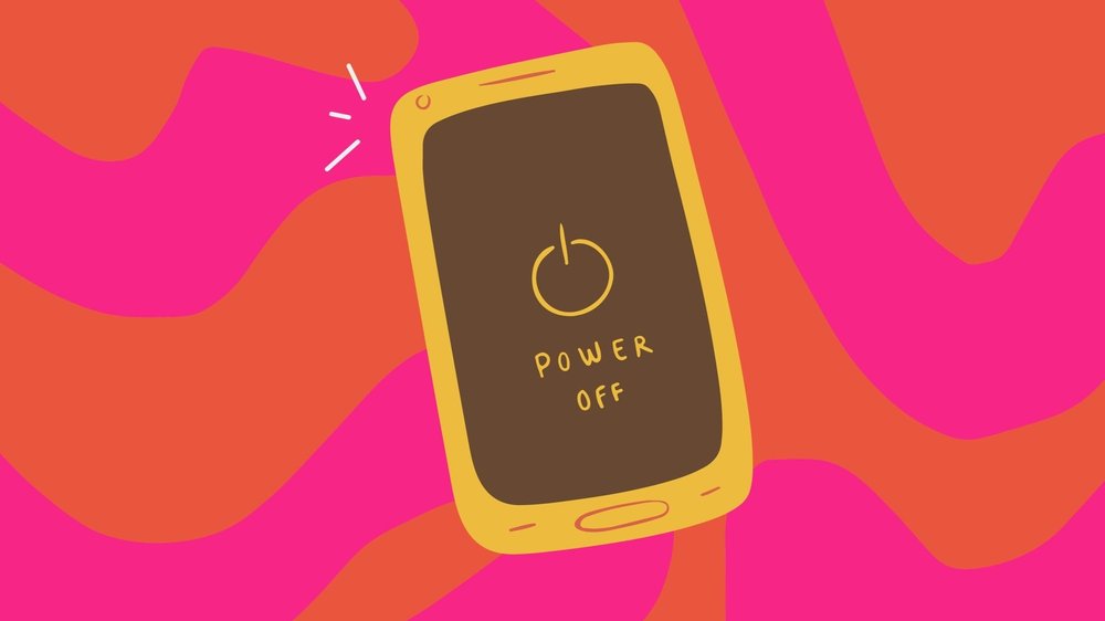 an illustration of a smart phone powering off