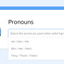 a screenshot showing how employees can change their pronouns in GoCo