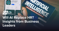 a phone open to an AI chatbot in an app store, with a book about artificial intelligence in the background.