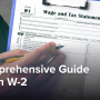 A person holding a clipboard with Form w-2 on it.
