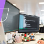 a senior software engineer working from the office