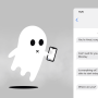 a ghost with a phone in his hand